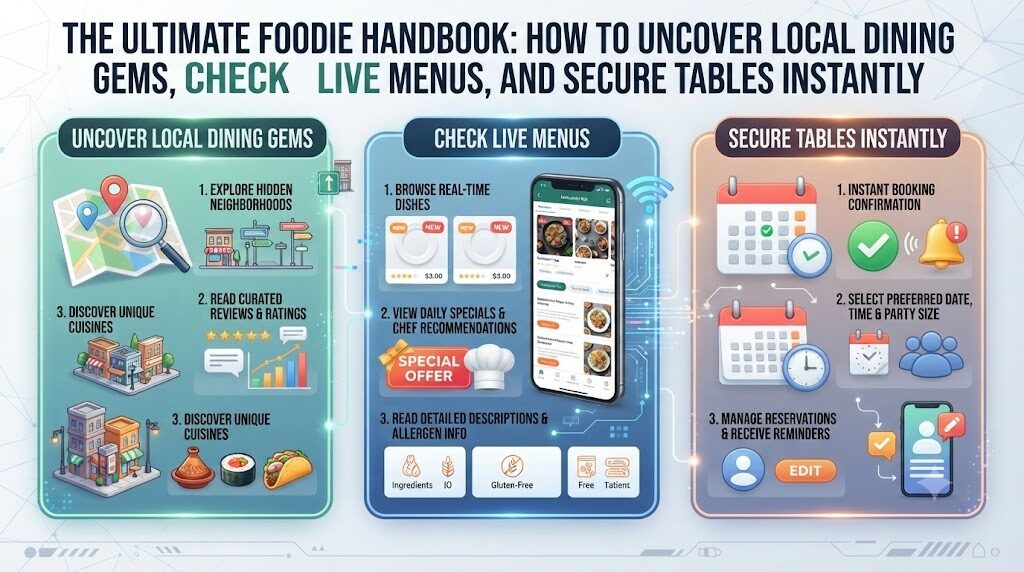 The Ultimate Foodie Handbook: How to Uncover Local Dining Gems, Check Live Menus, and Secure Tables Instantly
